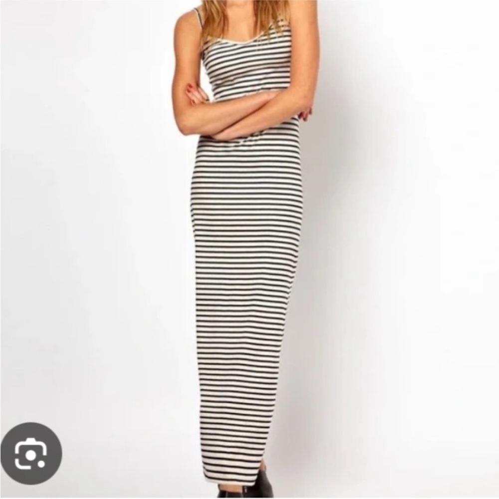 American apparel Striped Black and White Maxi Dress